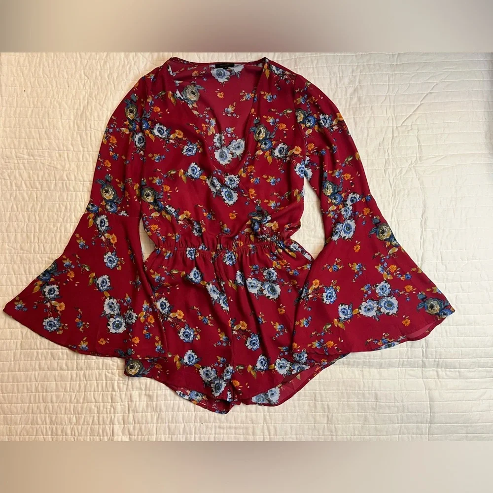 ALUNA LEVI ONTWELFTH BURGUNDY ROMPER - Picture 2 of 5